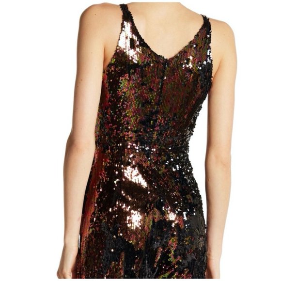 Dress The Population Sequin Jumpsuit Auburn Bronze - Picture 4 of 9
